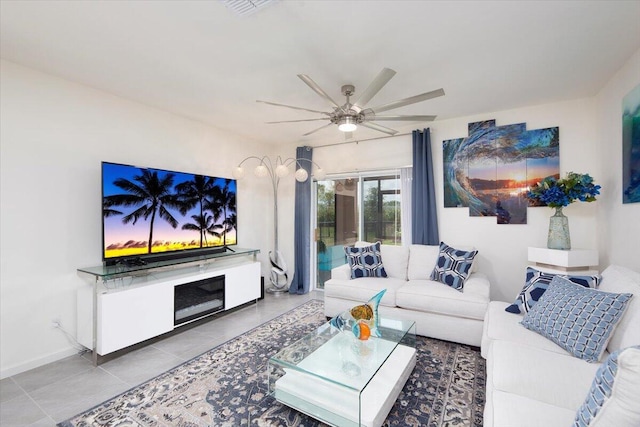 12314 SW Rimini Way, Port Saint Lucie, FL 34987 - tiled living area with ceiling fan