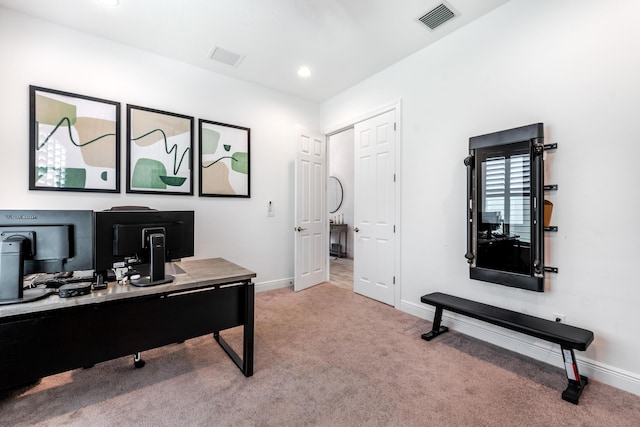 8762 SW Montova Way, Port Saint Lucie, FL 34987 - office area featuring baseboards, carpet, and recessed lighting