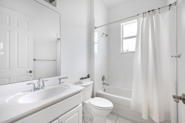 8762 SW Montova Way, Port Saint Lucie, FL 34987 - bathroom featuring toilet, vanity, and shower / bathtub combination with curtain