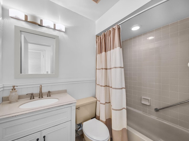 3961 SW Greenwood Way Unit D, Palm City, FL 34990 - bathroom with toilet, shower / bath combo, and vanity