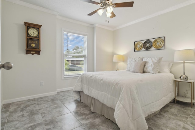 1649 Talbott St SE, Palm Bay, FL 32909 - bedroom featuring ornamental molding, baseboards, and ceiling fan