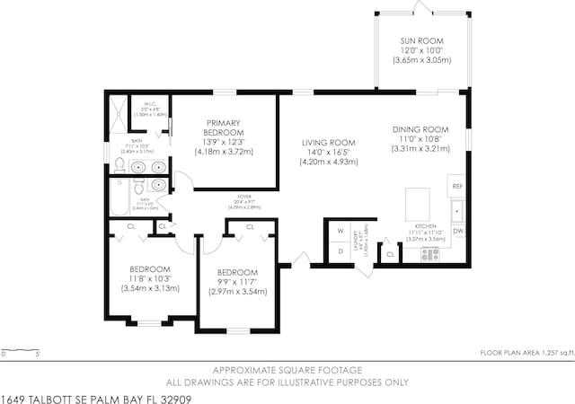 1649 Talbott St SE, Palm Bay, FL 32909 - floor plan / room layout
