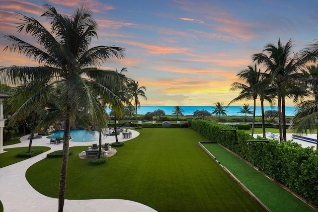 526 N Ocean Blvd, Delray Beach, FL 33483 - surrounding community featuring a bocce ball area and a water view