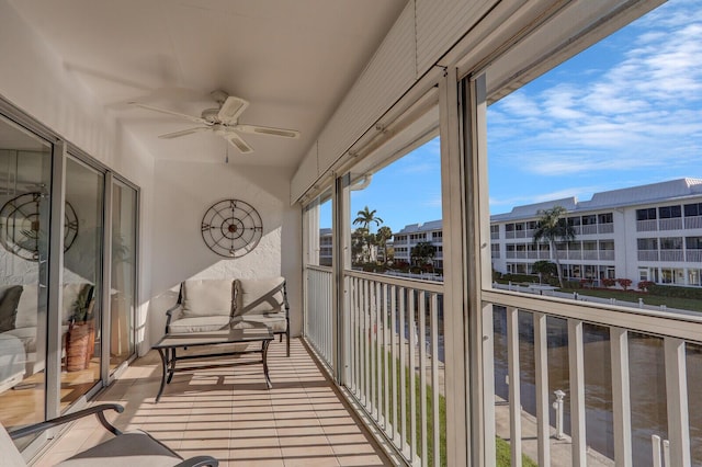 1858 SW Palm City Rd Unit 205, Stuart, FL 34994 - balcony with ceiling fan