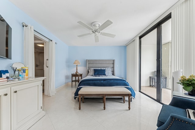 2000 Presidential Way Unit 205, West Palm Beach, FL 33401 - bedroom with access to exterior, a ceiling fan, and french doors