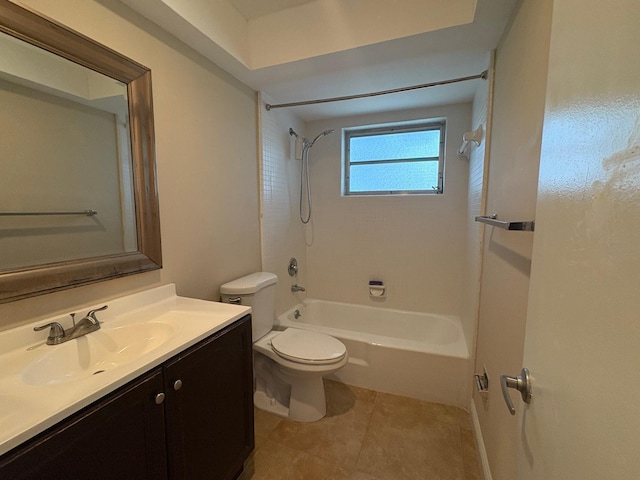 118 Yacht Club Dr Unit 7, North Palm Beach, FL 33408 - bathroom featuring vanity, toilet, tub / shower combination, and tile patterned flooring