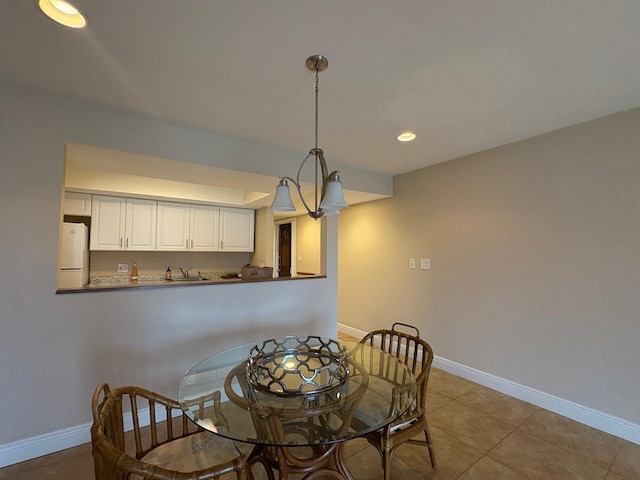 118 Yacht Club Dr Unit 7, North Palm Beach, FL 33408 - dining room with baseboards, recessed lighting, and tile patterned flooring