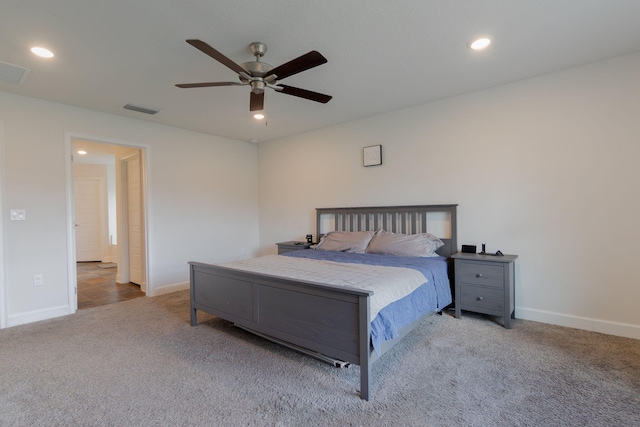 517 SW Cherryhill Rd, Port Saint Lucie, FL 34953 - bedroom with carpet, recessed lighting, and a ceiling fan