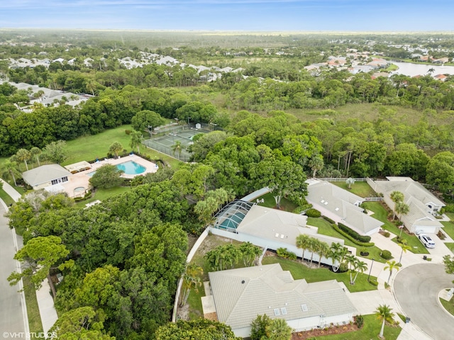 5096 SE Sweetbrier Ter, Hobe Sound, FL 33455 - aerial perspective of suburban area featuring a pool area