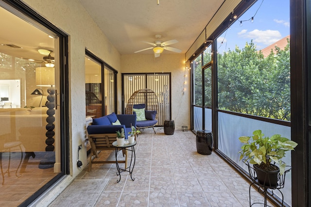 23 Lexington Ln W Unit A, Palm Beach Gardens, FL 33418 - sunroom / solarium featuring ceiling fan