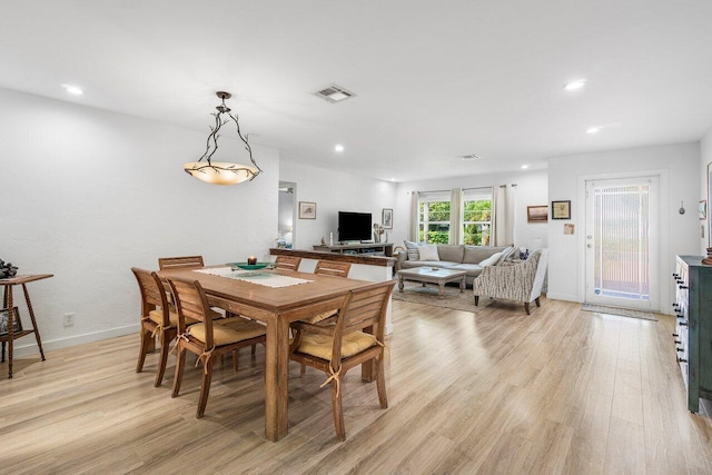 1222 N Palmway, Lake Worth Beach, FL 33460 - dining room with light wood-style flooring, recessed lighting, and baseboards