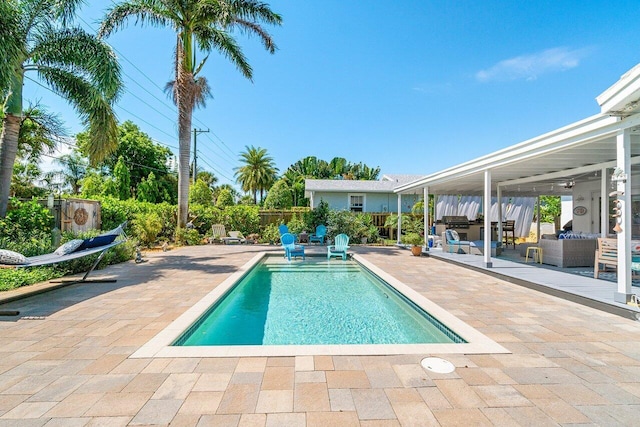 1222 N Palmway, Lake Worth Beach, FL 33460 - view of swimming pool with a patio area and a fenced backyard
