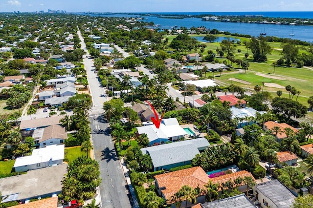1222 N Palmway, Lake Worth Beach, FL 33460 - aerial perspective of suburban area featuring a nearby body of water and a golf club