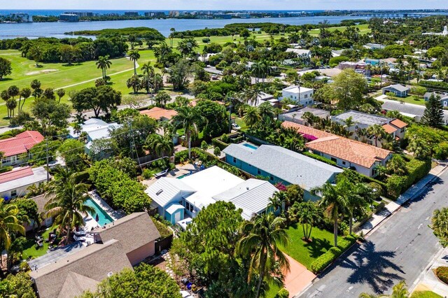 1222 N Palmway, Lake Worth Beach, FL 33460 - aerial perspective of suburban area featuring a nearby body of water and a golf club