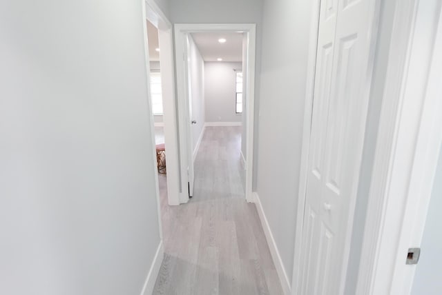 9740 Pecan Tree Dr Unit A, Boynton Beach, FL 33436 - hall featuring light wood-style floors, baseboards, and recessed lighting