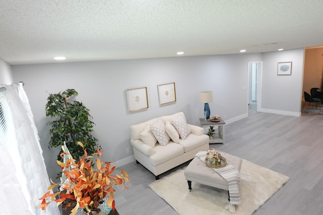 9740 Pecan Tree Dr Unit A, Boynton Beach, FL 33436 - living room with recessed lighting, a textured ceiling, wood finished floors, and baseboards