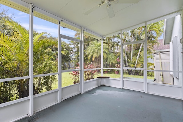 2683 SW Marquis Ter, Stuart, FL 34997 - unfurnished sunroom featuring ceiling fan