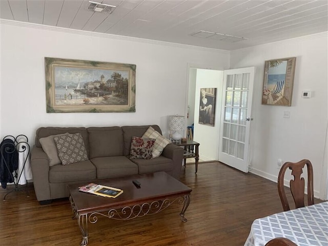 723 N Federal Hwy, Lake Worth Beach, FL 33460 - living area featuring ornamental molding, wood finished floors, and baseboards