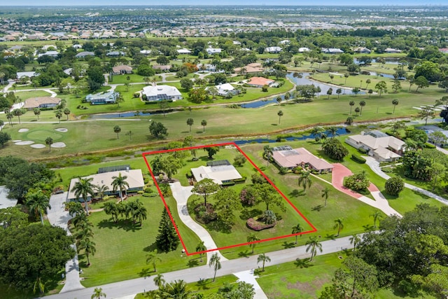 4575 SW Bimini Cir S, Palm City, FL 34990 - aerial view of residential area featuring property boundaries highlighted and a large body of water
