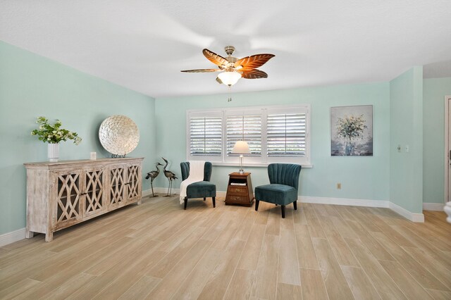 4575 SW Bimini Cir S, Palm City, FL 34990 - living area featuring ceiling fan and wood finished floors