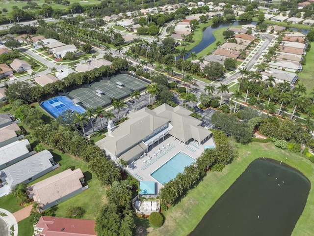 10664 Royal Caribbean Cir, Boynton Beach, FL 33437 - aerial view of property's location featuring a nearby body of water, nearby suburban area, and a pool area