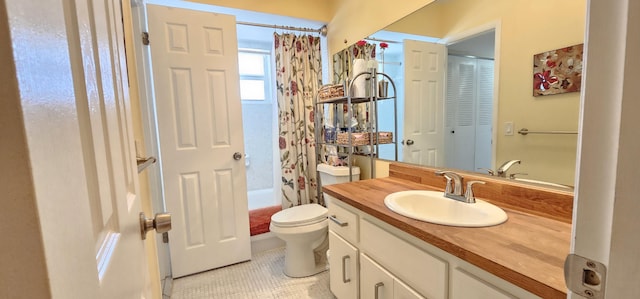 4299 NW 16th St Unit 303, Lauderhill, FL 33313 - bathroom with vanity, toilet, tile patterned floors, and shower / bathtub combination with curtain