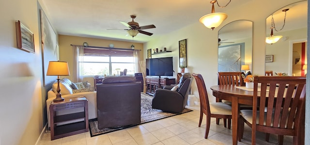 4299 NW 16th St Unit 303, Lauderhill, FL 33313 - living area with a ceiling fan and light tile patterned floors