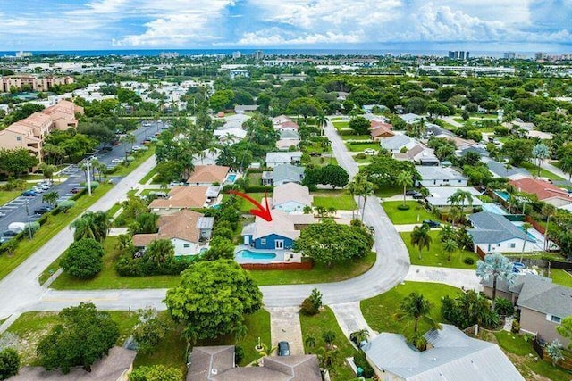803 Mallard Dr, Delray Beach, FL 33444 - aerial view of property and surrounding area with nearby suburban area