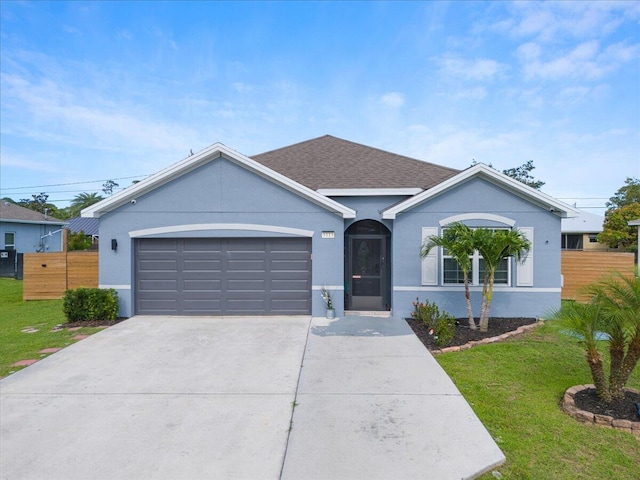 3313 SW Ludlow St, Port Saint Lucie, FL 34953 - single story home with concrete driveway, a garage, and stucco siding