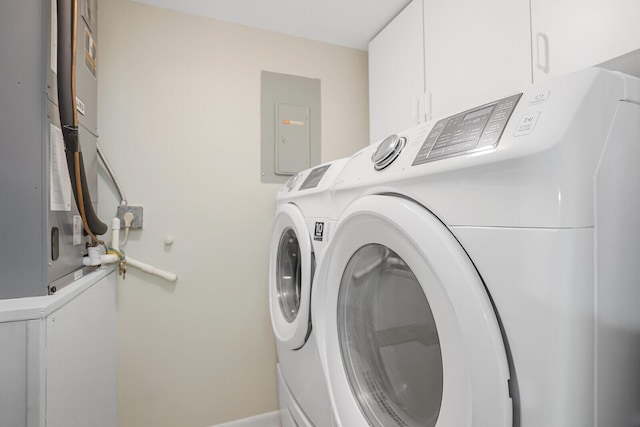 331 Knotty Pine Cir Unit C-1, Greenacres, FL 33463 - laundry area featuring electric panel, washer and dryer, and cabinet space