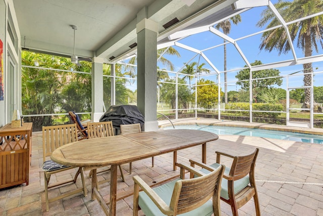 2703 SW Glenmoor Way, Palm City, FL 34990 - sunroom / solarium with a pool