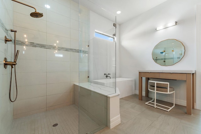 515 Sonoma Isles Cir, Jupiter, FL 33478 - full bath with a walk in shower, vanity, and tile patterned floors
