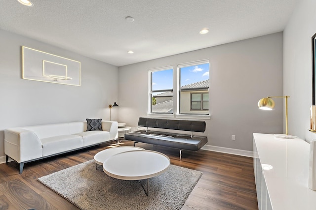 515 Sonoma Isles Cir, Jupiter, FL 33478 - living area featuring baseboards, wood finished floors, recessed lighting, and a textured ceiling