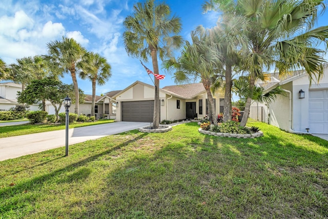 23283 Boca Trace Dr, Boca Raton, FL 33433 - single story home with stucco siding, an attached garage, concrete driveway, and a front lawn