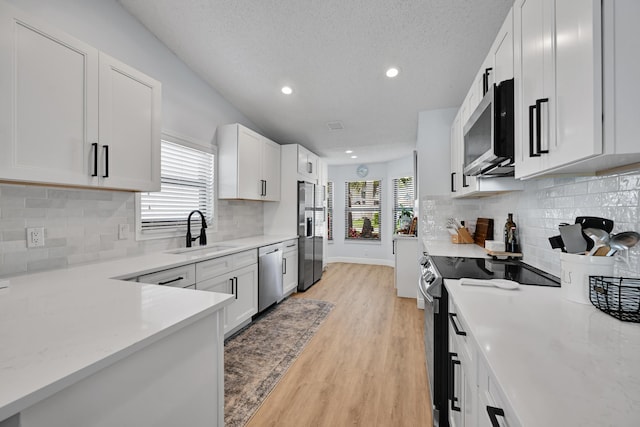 23283 Boca Trace Dr, Boca Raton, FL 33433 - kitchen featuring stainless steel appliances, a sink, light wood finished floors, plenty of natural light, and recessed lighting