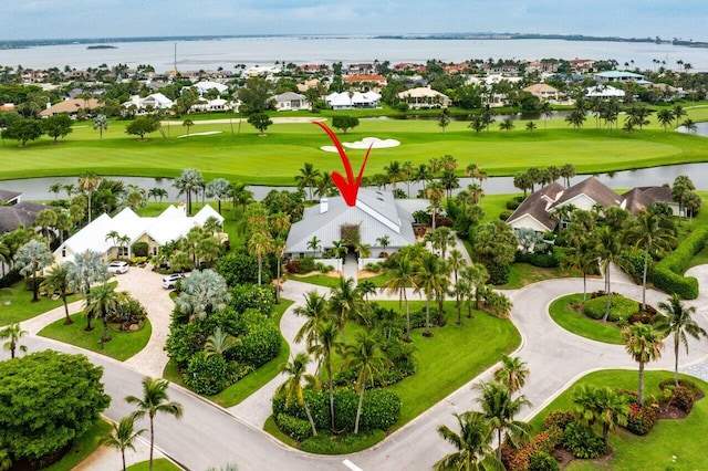 2150 SE Golfview Ln, Stuart, FL 34996 - aerial perspective of suburban area featuring a large body of water and a local golf course
