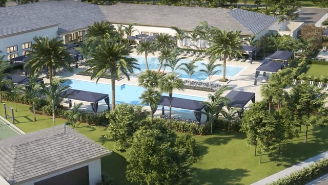 13487 Whistler Mountain Rd, Delray Beach, FL 33446 - aerial view of a pool