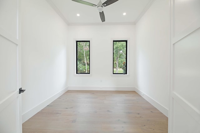 18072 127th Dr N, Jupiter, FL 33478 - spare room featuring light wood-type flooring, a ceiling fan, recessed lighting, and baseboards