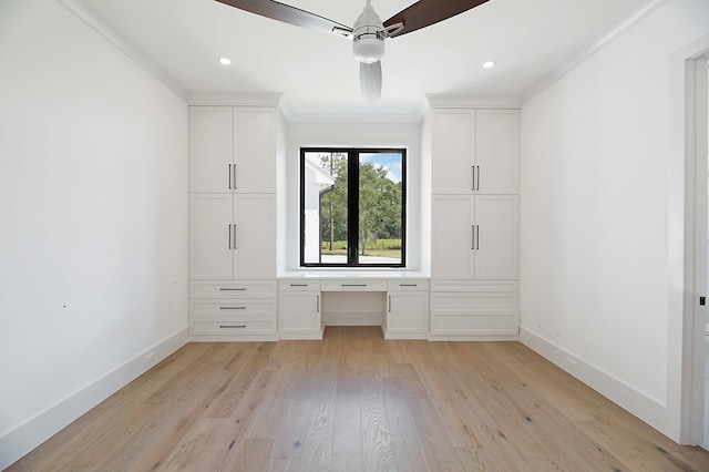 18072 127th Dr N, Jupiter, FL 33478 - unfurnished bedroom featuring light wood-style flooring, baseboards, recessed lighting, and a ceiling fan
