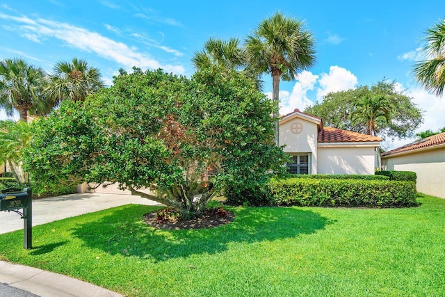 16703 Hidden Cove Dr, Jupiter, FL 33477 - view of front of house featuring a front lawn and stucco siding