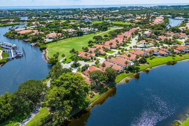 16703 Hidden Cove Dr, Jupiter, FL 33477 - aerial overview of property's location with a nearby body of water and nearby suburban area