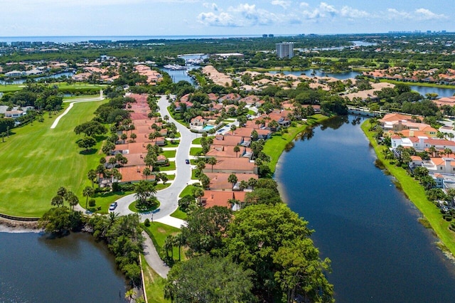 16703 Hidden Cove Dr, Jupiter, FL 33477 - aerial view of residential area with a large body of water and a golf club