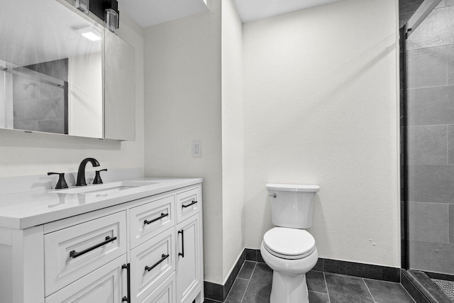 1825 Palm Cove Blvd Unit 7-307, Delray Beach, FL 33445 - bathroom with vanity, a shower stall, toilet, and baseboards