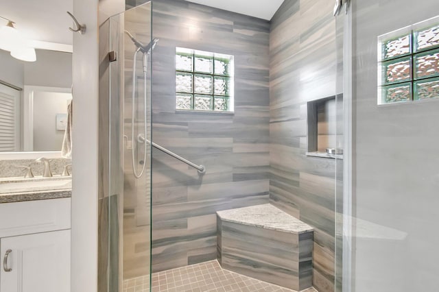 5630 Eagle Trace Ct, Lake Worth, FL 33463 - full bathroom featuring a shower stall and vanity