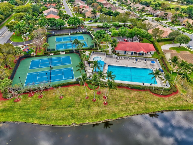 5630 Eagle Trace Ct, Lake Worth, FL 33463 - drone / aerial view of a pool and a nearby body of water