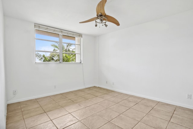 4500 N Federal Hwy Unit 367H, Lighthouse Point, FL 33064 - empty room with ceiling fan and light tile patterned floors