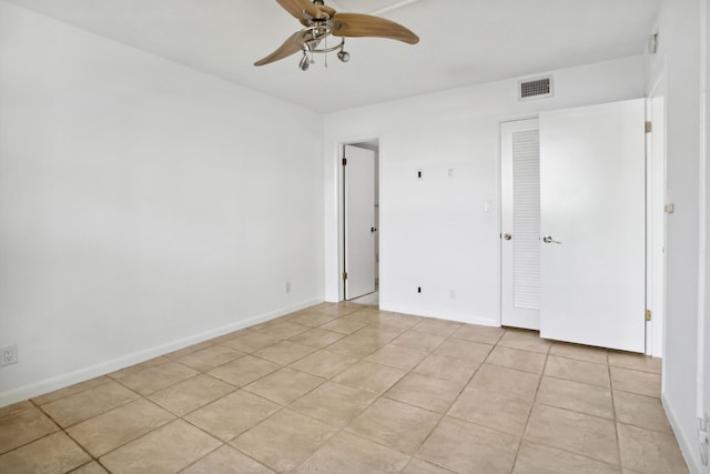 4500 N Federal Hwy Unit 367H, Lighthouse Point, FL 33064 - unfurnished bedroom with light tile patterned flooring and a ceiling fan