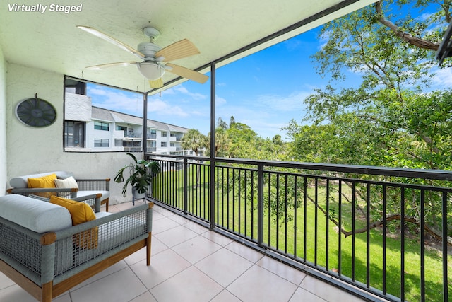 16091 Blatt Blvd Unit 302, Weston, FL 33326 - balcony with a ceiling fan