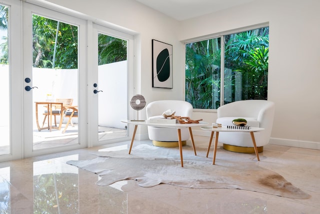 330 SE 7th Ave, Delray Beach, FL 33483 - sitting room featuring french doors and baseboards