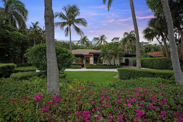 330 SE 7th Ave, Delray Beach, FL 33483 - view of front of home featuring a tile roof, stucco siding, and a yard